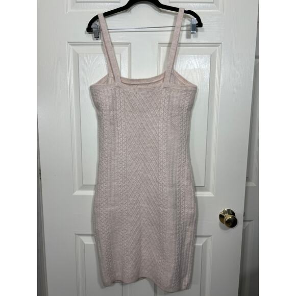 House of Harlow 1960 Revolve Fitted Ribbed Knit Sweater Midi Dress Beige Large - Picture 3 of 7